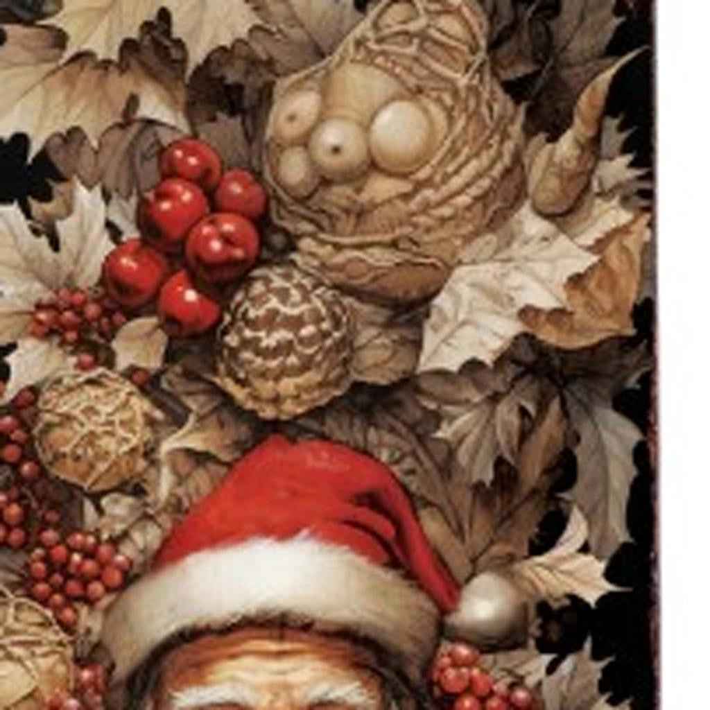 36" Black And Red Solid Wood Christmas Santa Porch Sign