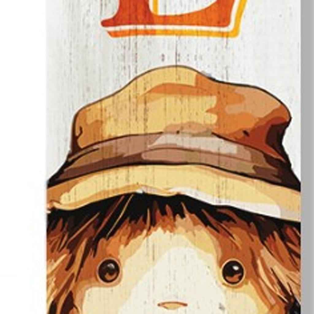 72" Brown Orange And White Solid Wood Happy Fall Scarecrow Porch Sign