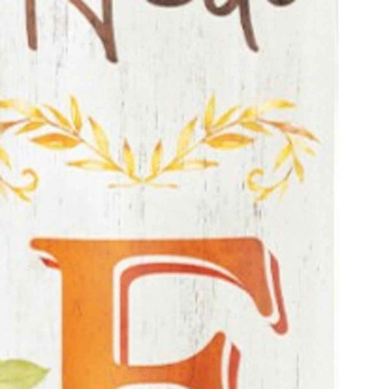 72" Brown Orange And White Solid Wood Happy Fall Porch Sign