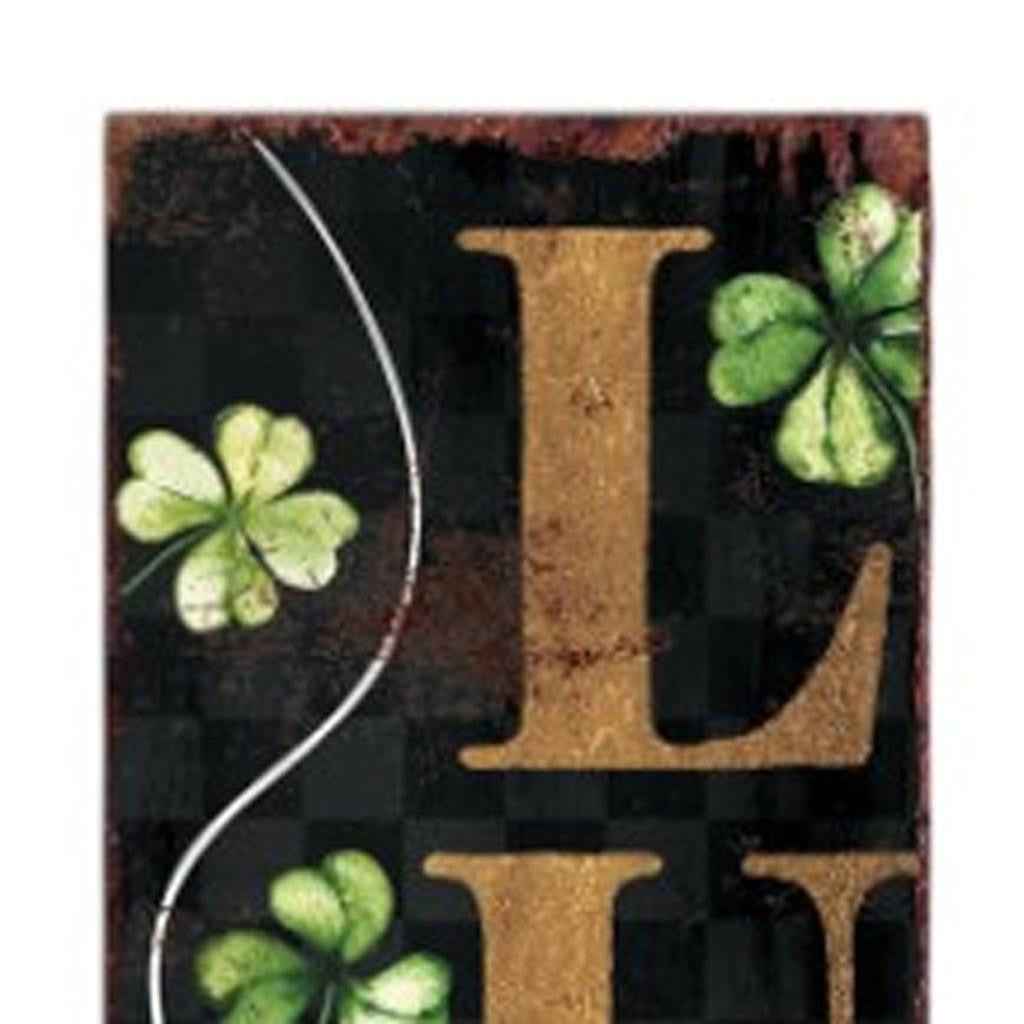 36" Black Gold And Green Solid Wood Luck St Patrick's Day Porch Sign
