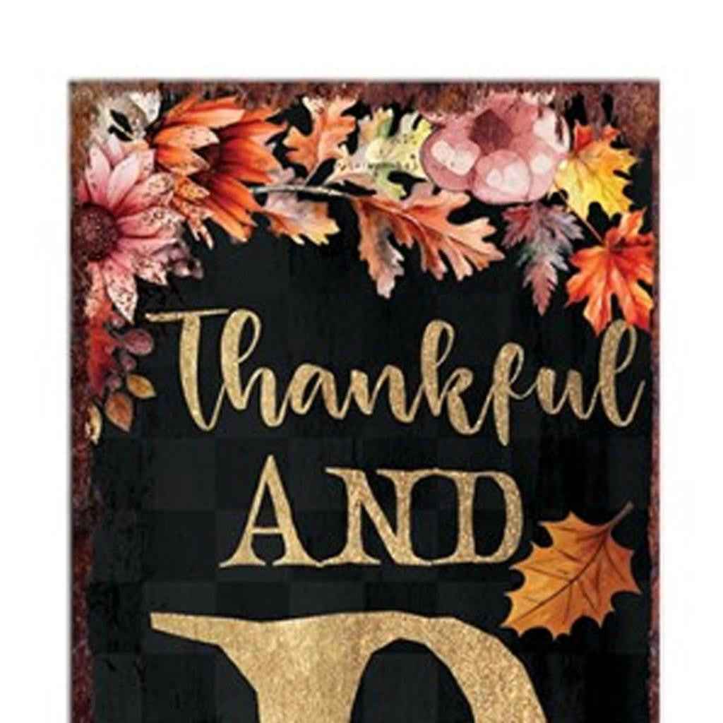 72" Black Gold And Orange Solid Wood Porch Sign