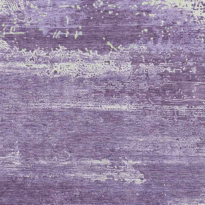 8' X 10' Purple And Ivory Abstract Washable Indoor Outdoor Area Rug