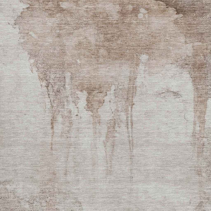 5' X 8' Taupe And Ivory Abstract Washable Indoor Outdoor Area Rug