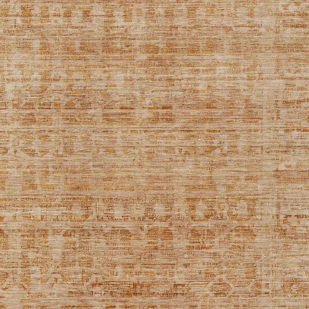 10' X 14' Coral And Peach Abstract Washable Indoor Outdoor Area Rug