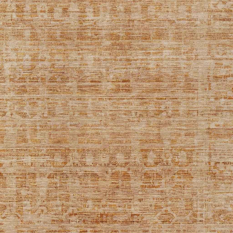 10' X 14' Coral And Peach Abstract Washable Indoor Outdoor Area Rug