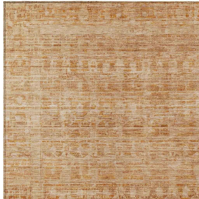 8' X 10' Coral And Peach Abstract Washable Indoor Outdoor Area Rug