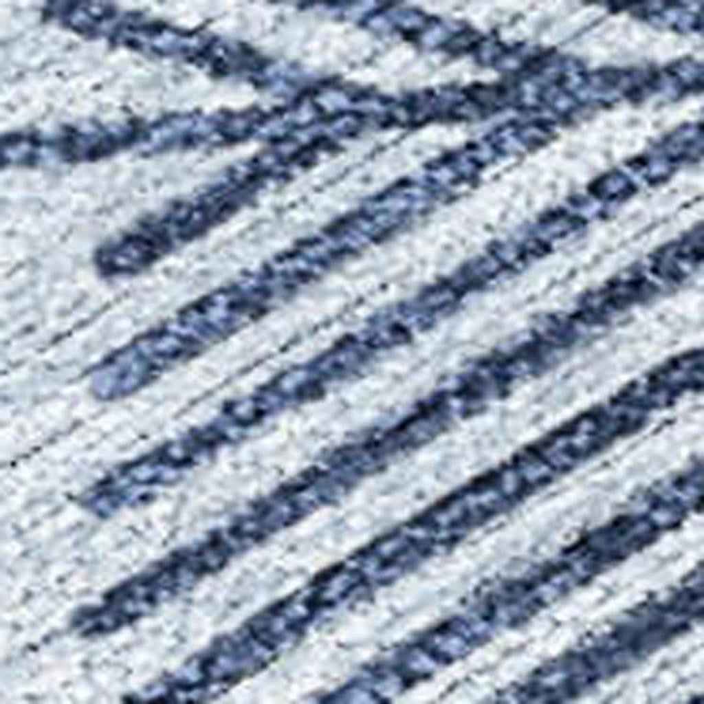 10' X 14' Sky Blue Navy Blue And Ivory Medallion Washable Indoor Outdoor Area Rug