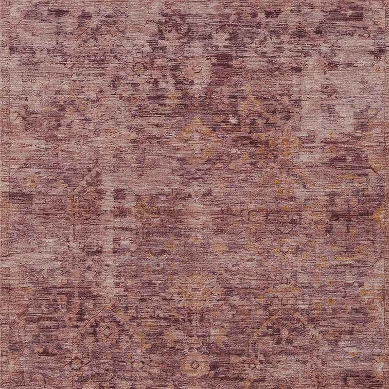 5' X 8' Merlot And Blush Abstract Washable Indoor Outdoor Area Rug