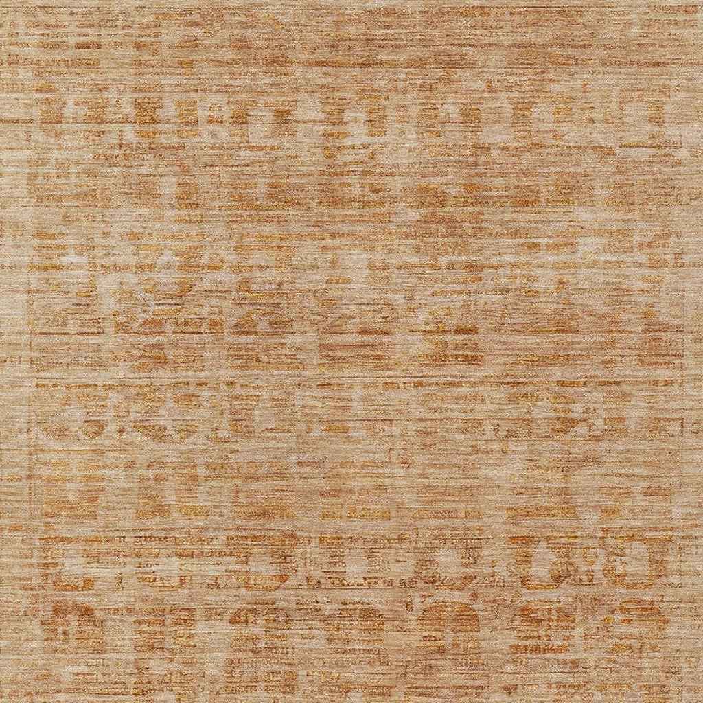 9' X 12' Coral And Peach Abstract Washable Indoor Outdoor Area Rug