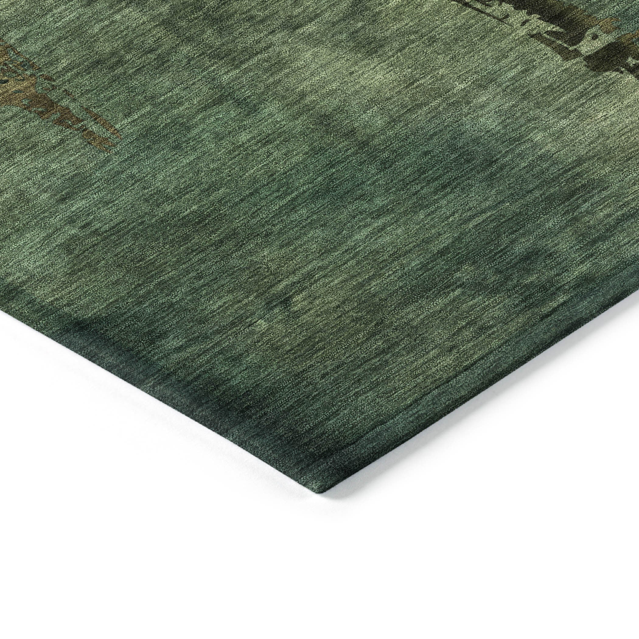 10' X 14' Green And Brown Botanical Leaves Washable Indoor Outdoor Area Rug - Sports & Outdoor