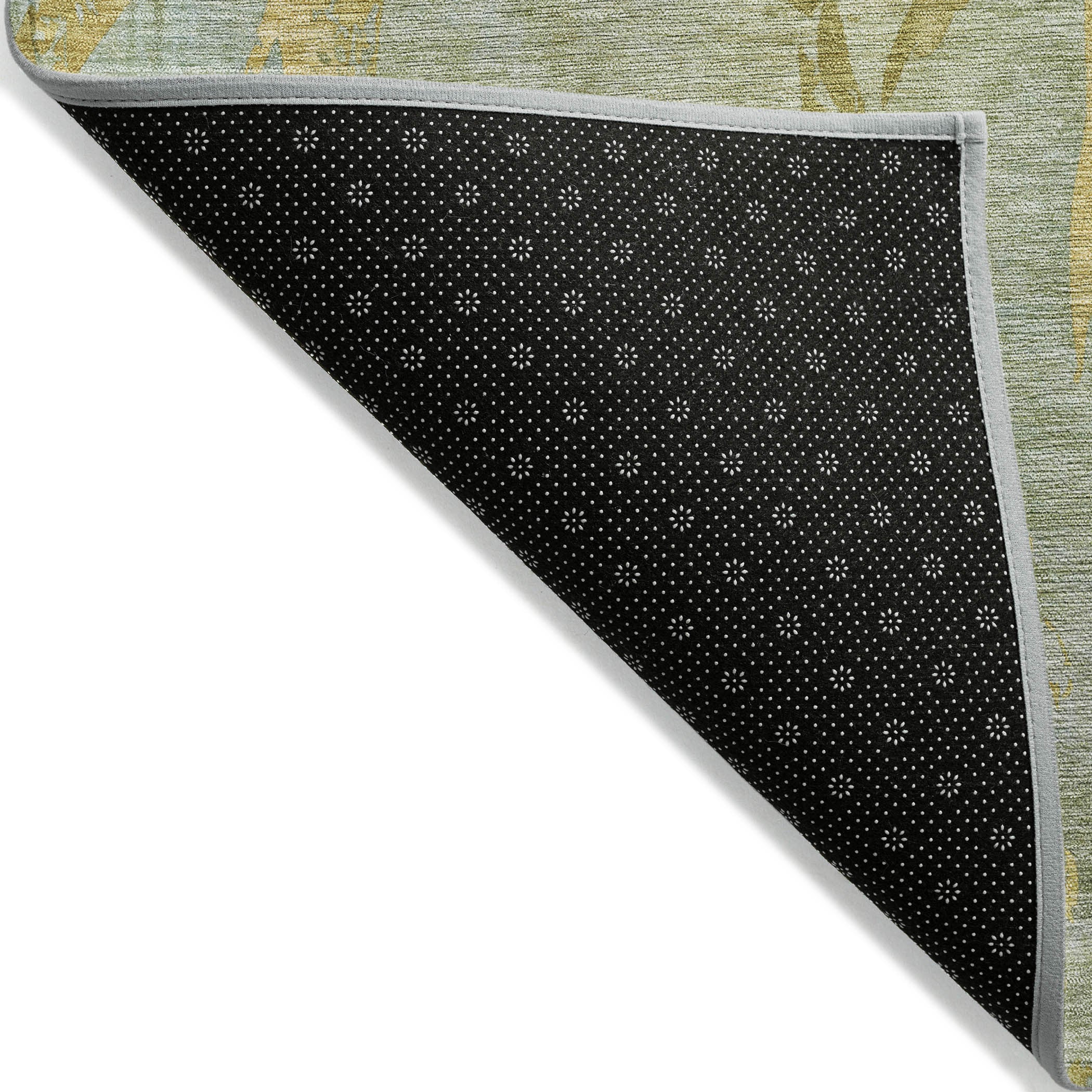 3' X 5' Sage And Gold Botanical Leaves Washable Indoor Outdoor Area Rug - Sports & Outdoor