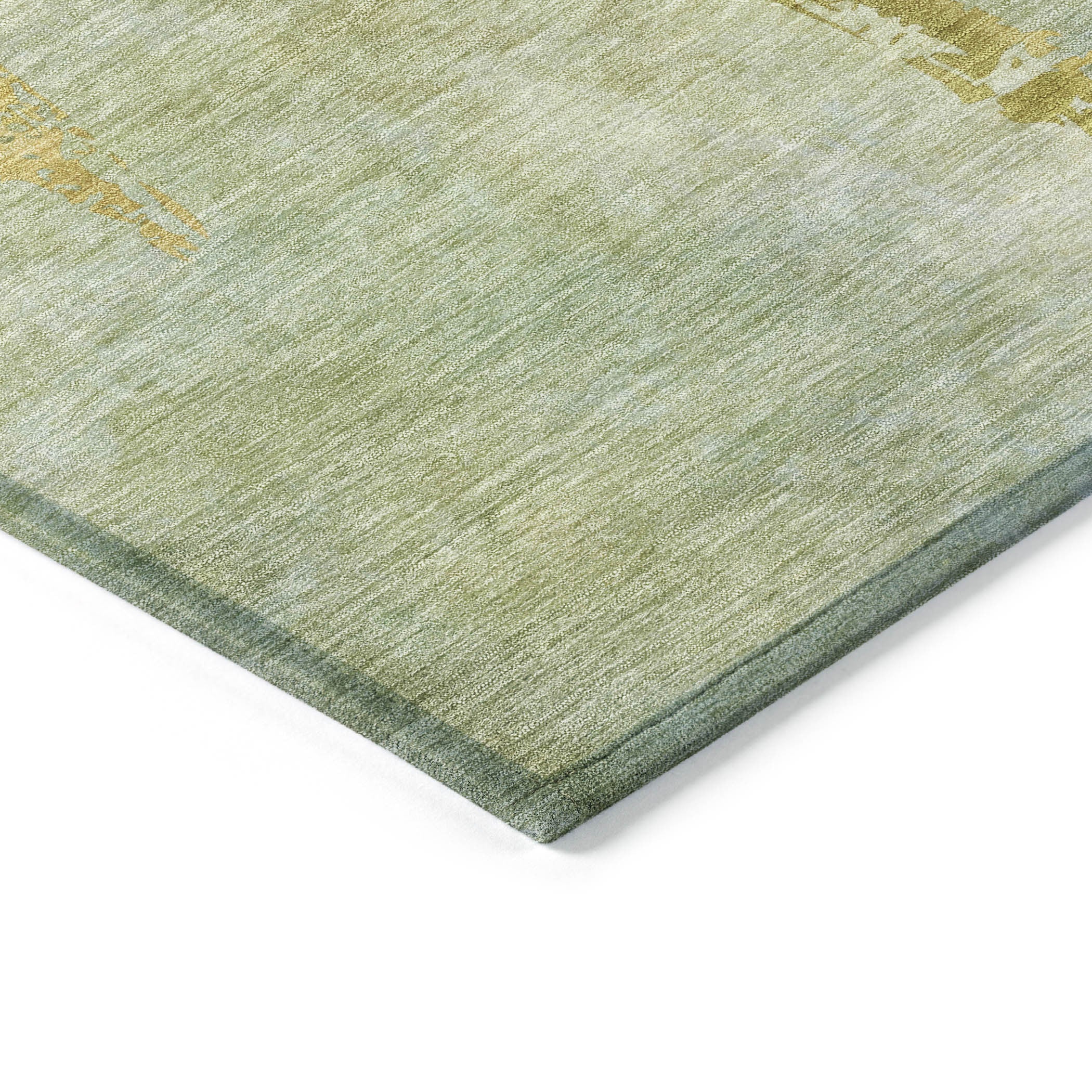3' X 5' Sage And Gold Botanical Leaves Washable Indoor Outdoor Area Rug - Sports & Outdoor
