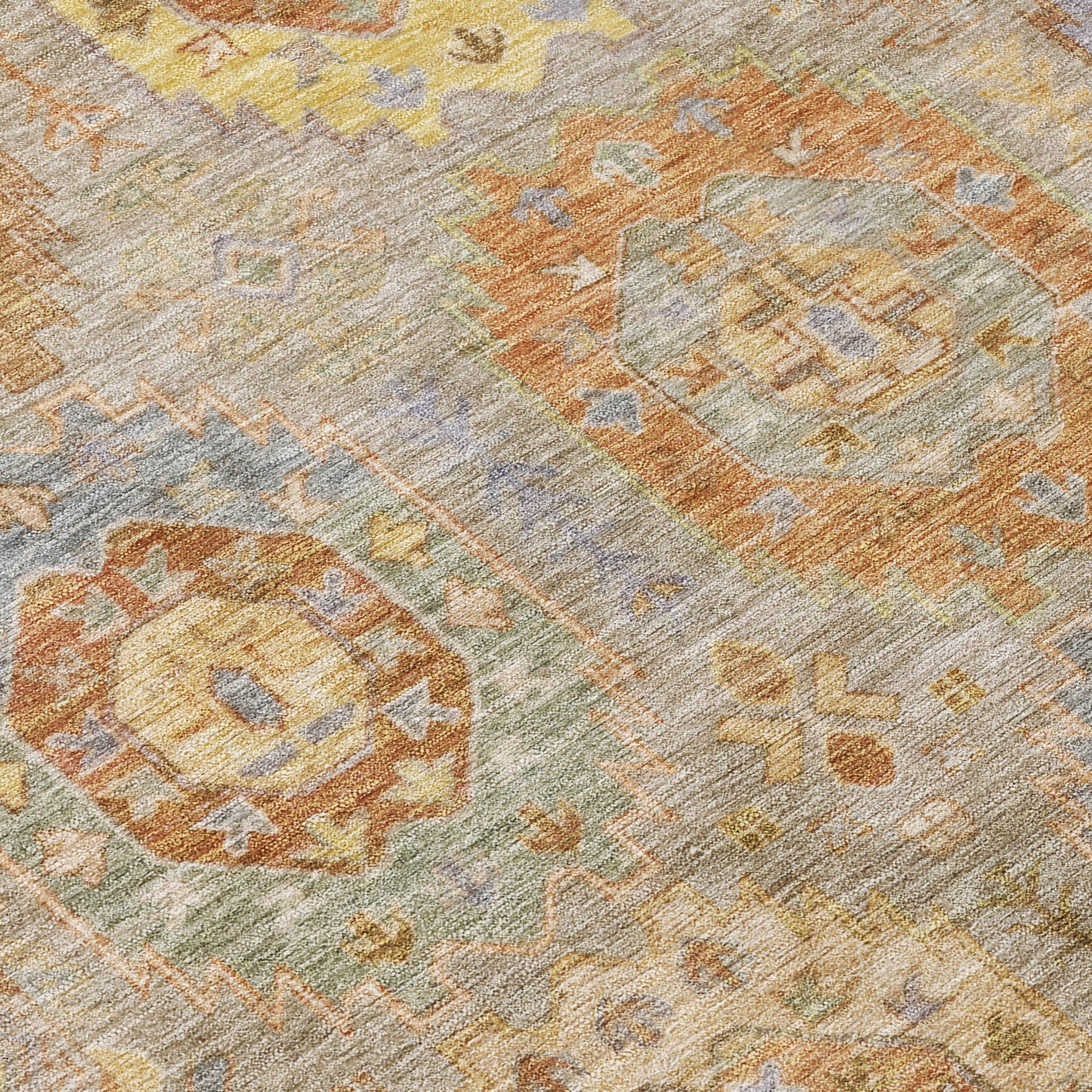 10' X 14' Taupe Gold And Lavender Medallion Washable Indoor Outdoor Area Rug - Sports & Outdoor