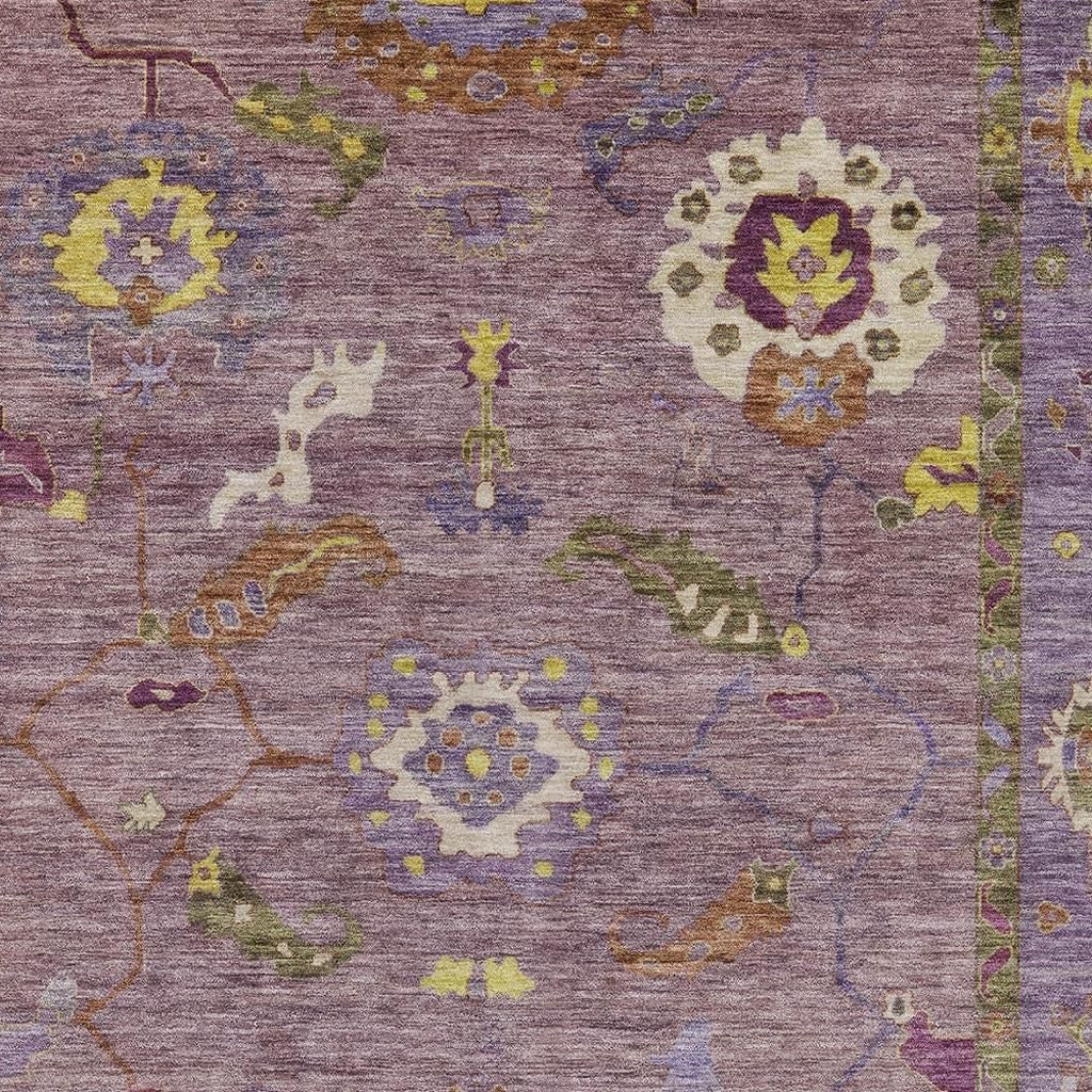 3' X 5' Merlot Plum And Gold Floral Medallion Washable Indoor Outdoor Area Rug - Sports & Outdoor
