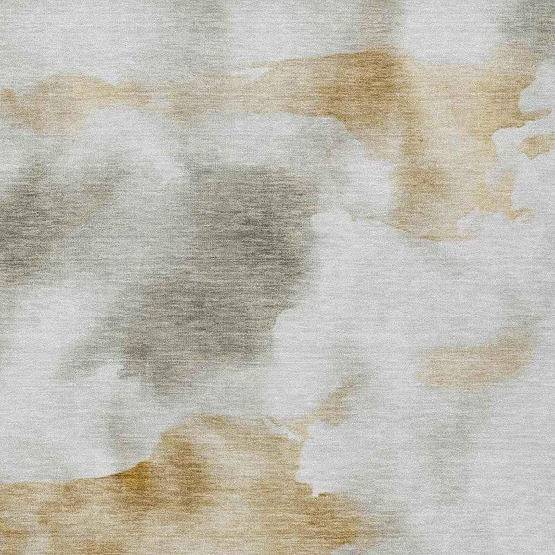 10' X 14' Beige Copper And Gray Abstract Washable Indoor Outdoor Area Rug