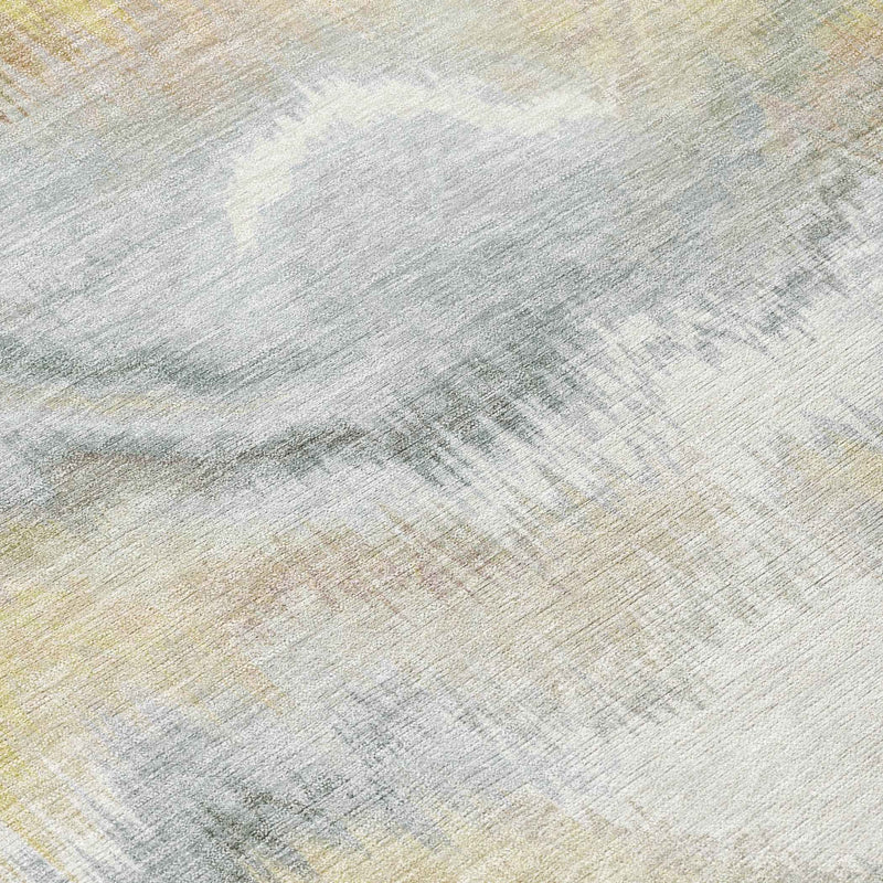 10' X 14' Beige And Ivory Abstract Washable Indoor Outdoor Area Rug