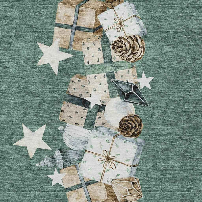 3' X 5' Pale Aqua Beige Ivory And Taupe Geometric Washable Indoor Outdoor Area Rug