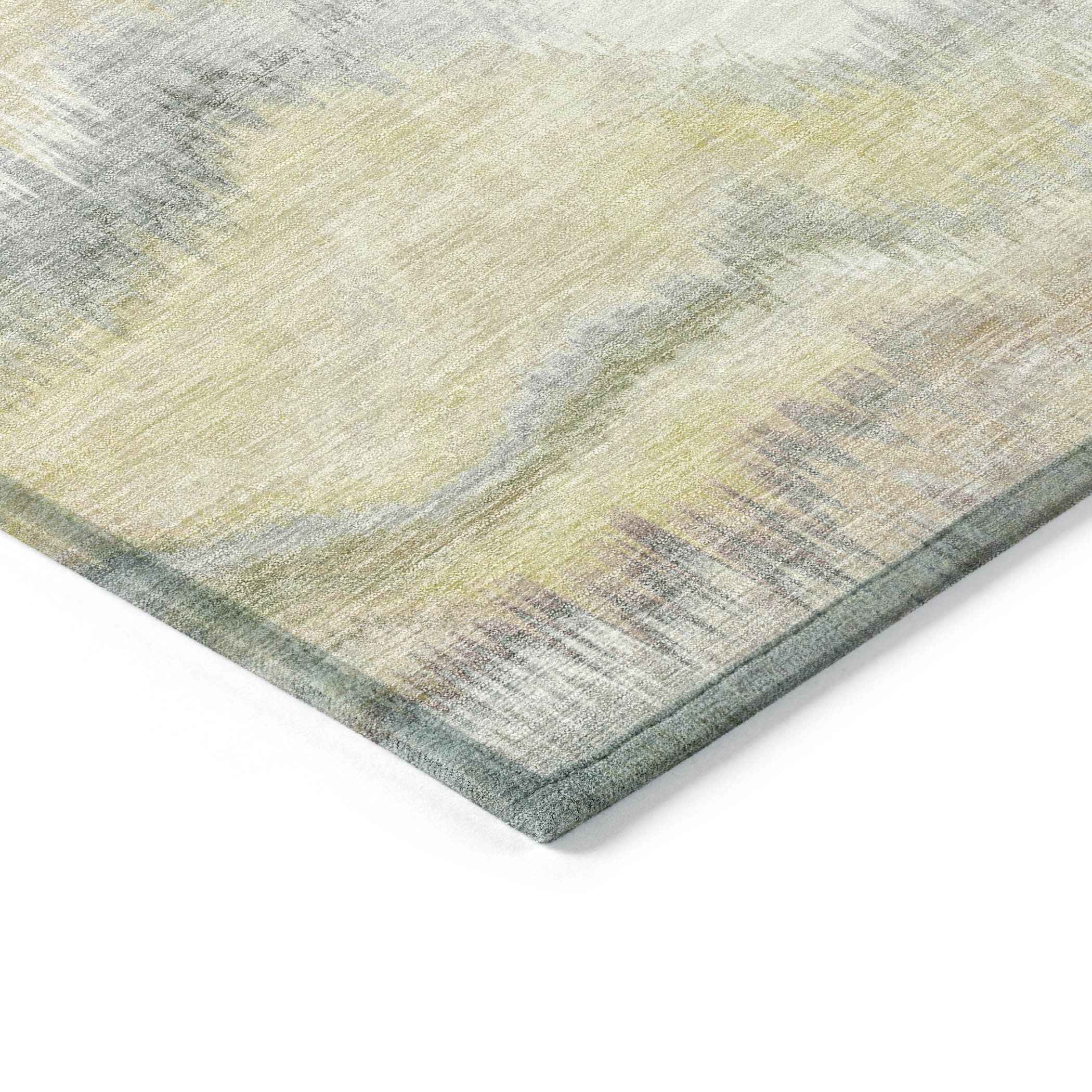 3' X 5' Beige And Ivory Abstract Washable Indoor Outdoor Area Rug