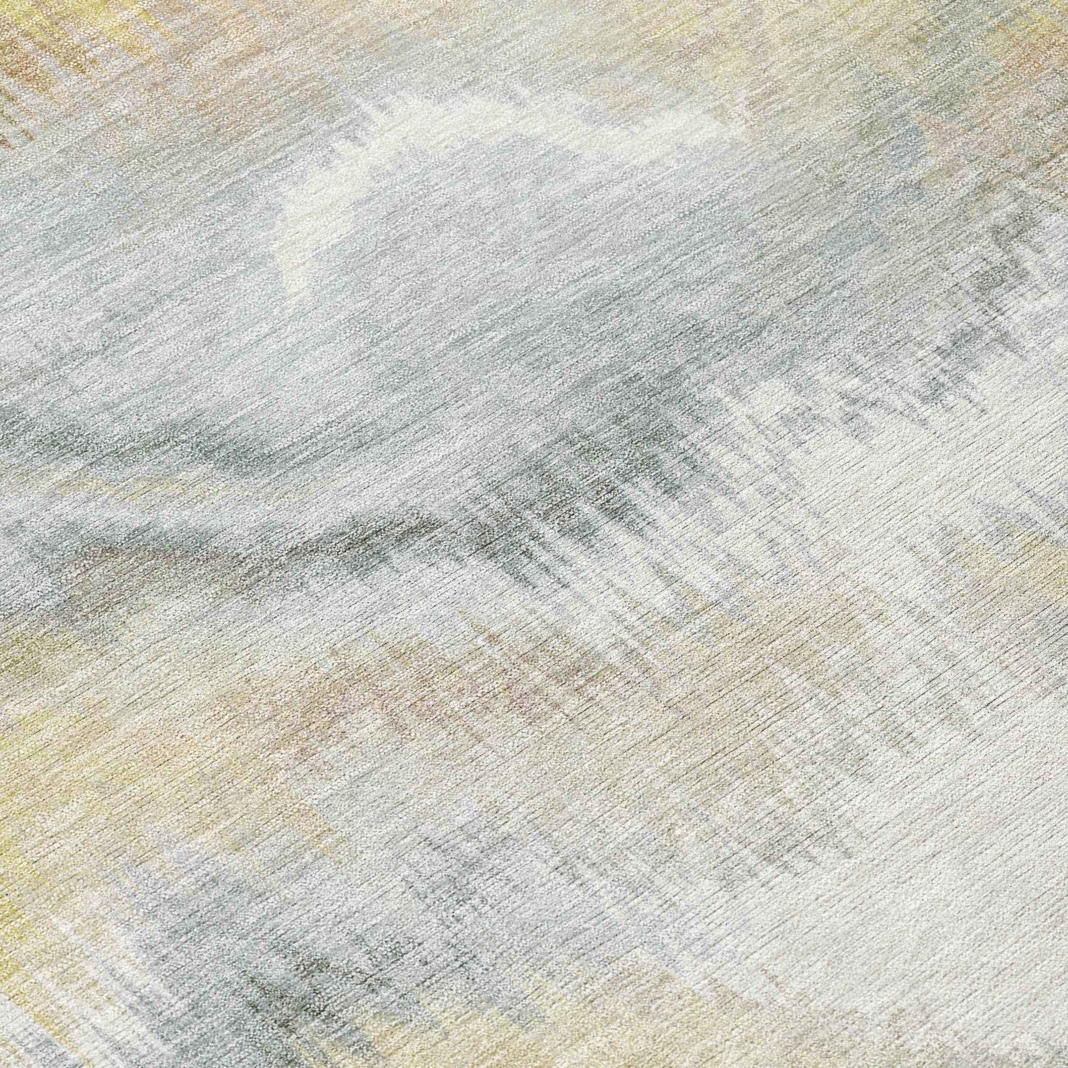 8' X 10' Beige And Ivory Abstract Washable Indoor Outdoor Area Rug