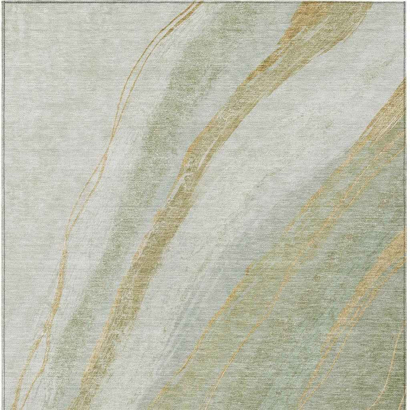 10' X 14' Sage And Copper Abstract Washable Indoor Outdoor Area Rug