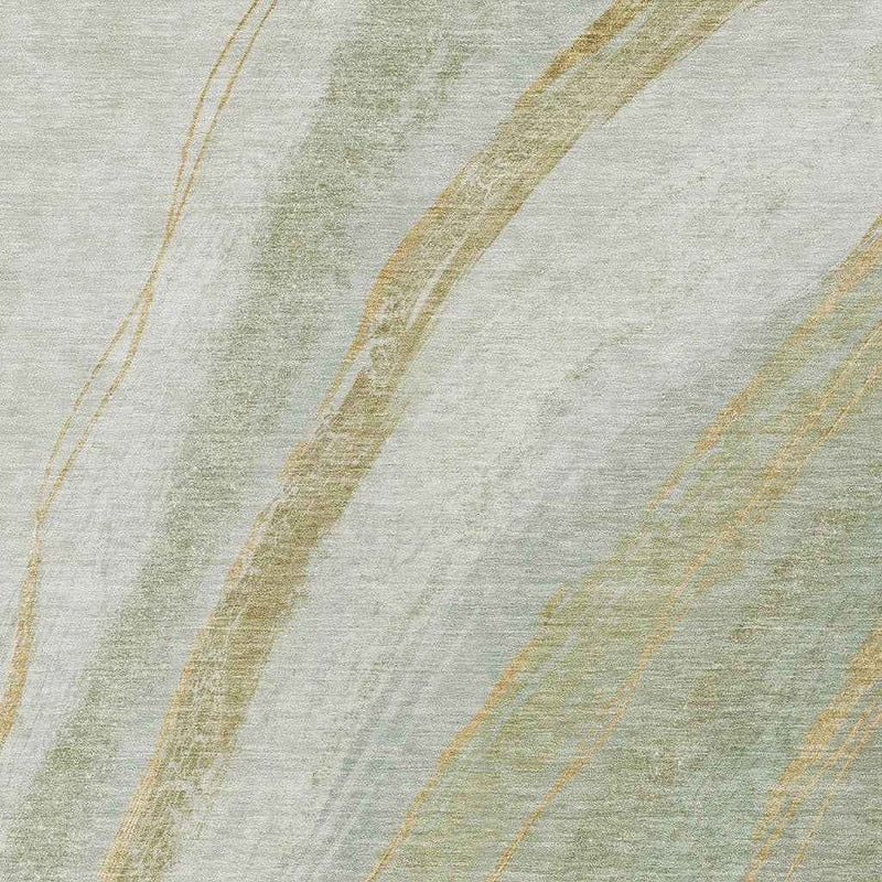 10' X 14' Sage And Copper Abstract Washable Indoor Outdoor Area Rug