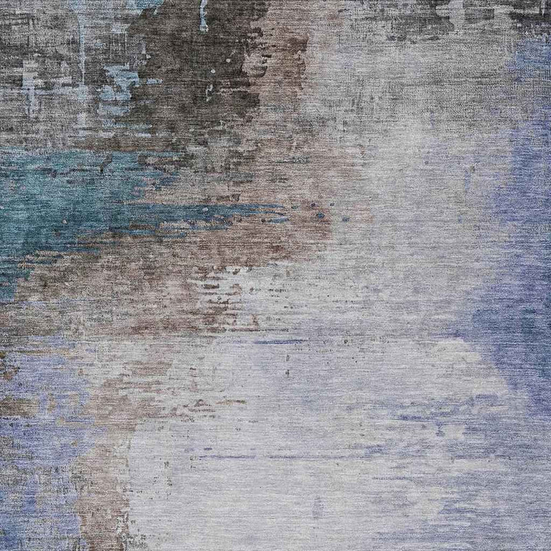 9' X 12' Brown Lavender And Taupe Abstract Washable Indoor Outdoor Area Rug