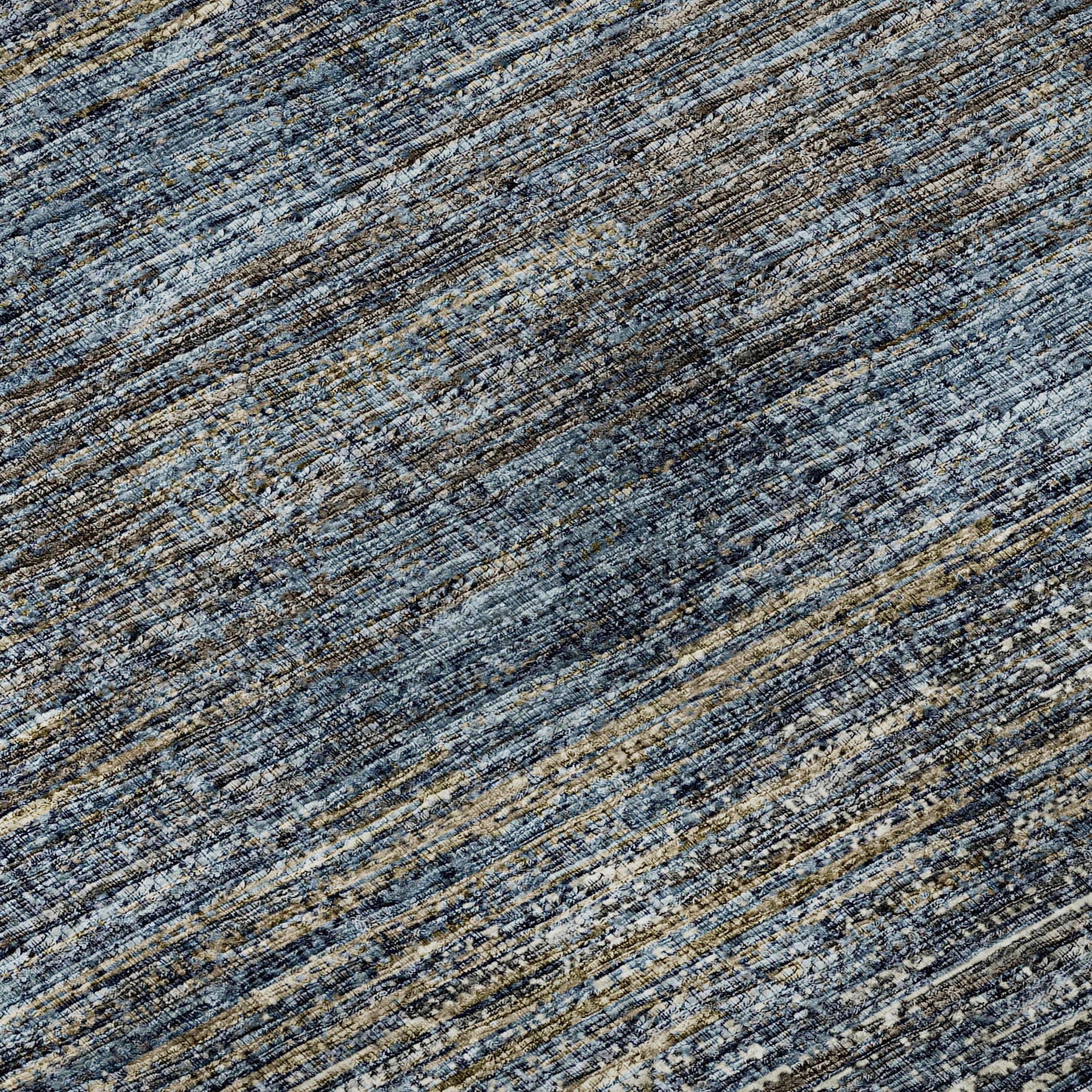 10' X 14' Blue And Ivory Abstract Washable Indoor Outdoor Area Rug - Sports & Outdoor