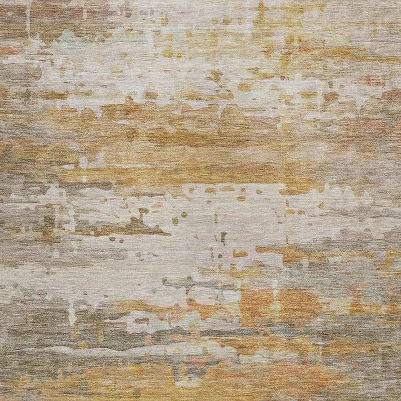 5' X 8' Khaki And Beige Abstract Washable Indoor Outdoor Area Rug