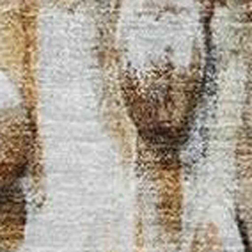 8' X 10' Rust Gray And Blue Abstract Washable Indoor Outdoor Area Rug