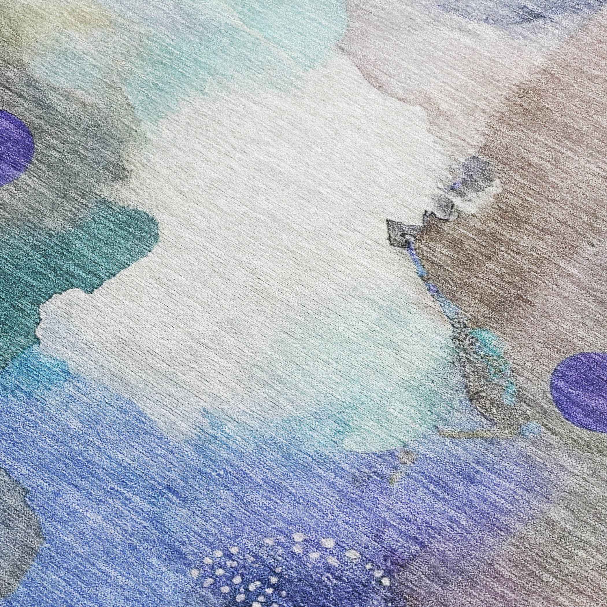 10' X 14' Brown Purple And Ivory Abstract Washable Indoor Outdoor Area Rug