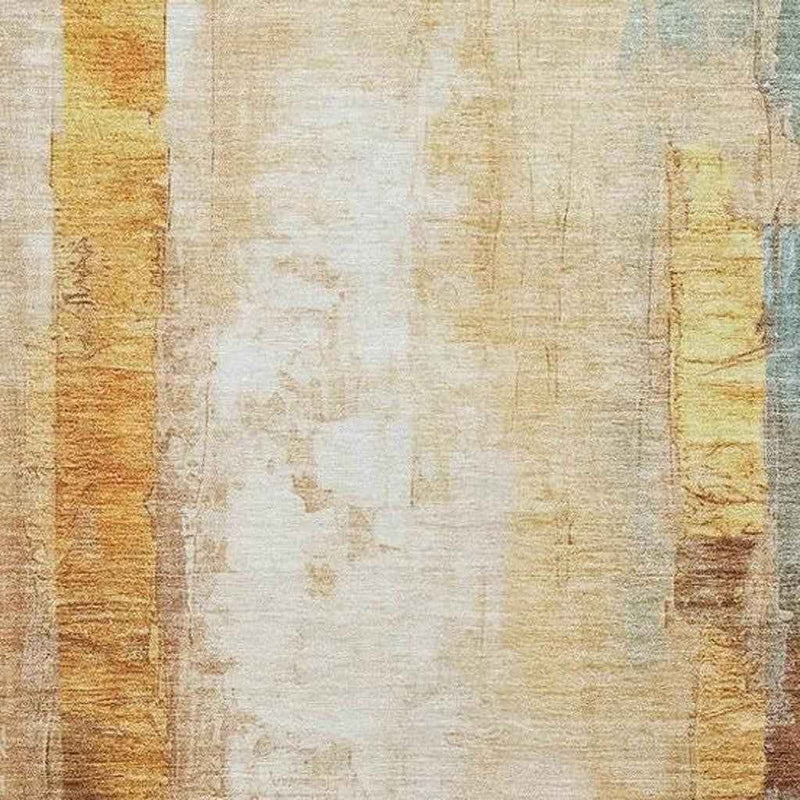 3' X 5' Copper And Ivory Abstract Washable Indoor Outdoor Area Rug