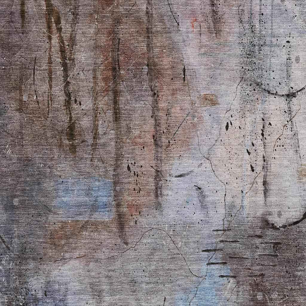 8' X 10' Taupe And Brown Abstract Washable Indoor Outdoor Area Rug