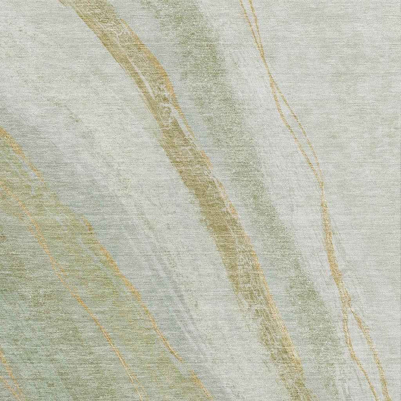 9' X 12' Sage And Copper Abstract Washable Indoor Outdoor Area Rug