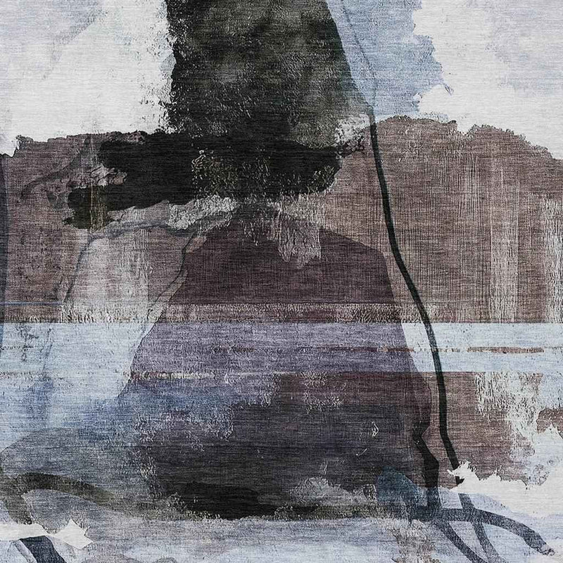 8' X 10' Brown And Ivory Abstract Washable Indoor Outdoor Area Rug