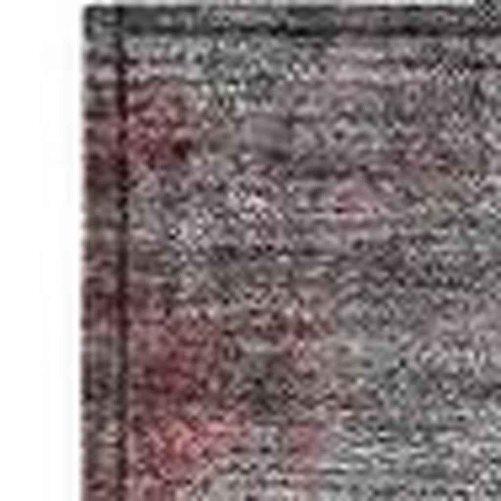 8' X 10' Merlot Charcoal And Ivory Abstract Washable Indoor Outdoor Area Rug