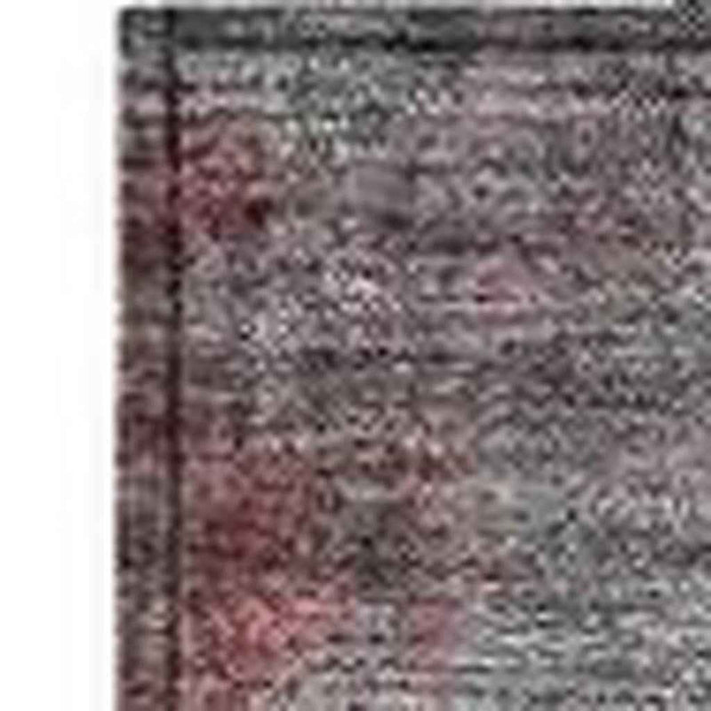 8' X 10' Merlot Charcoal And Ivory Abstract Washable Indoor Outdoor Area Rug
