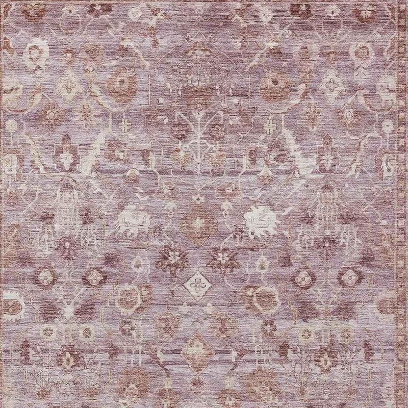 3' X 5' Blush Pink And Ivory Oriental Washable Indoor Outdoor Area Rug