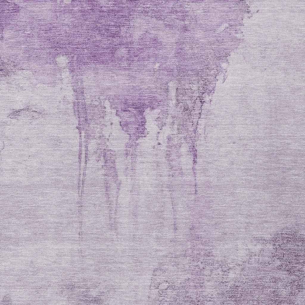 8' X 10' Lavender And Lilac Abstract Washable Indoor Outdoor Area Rug