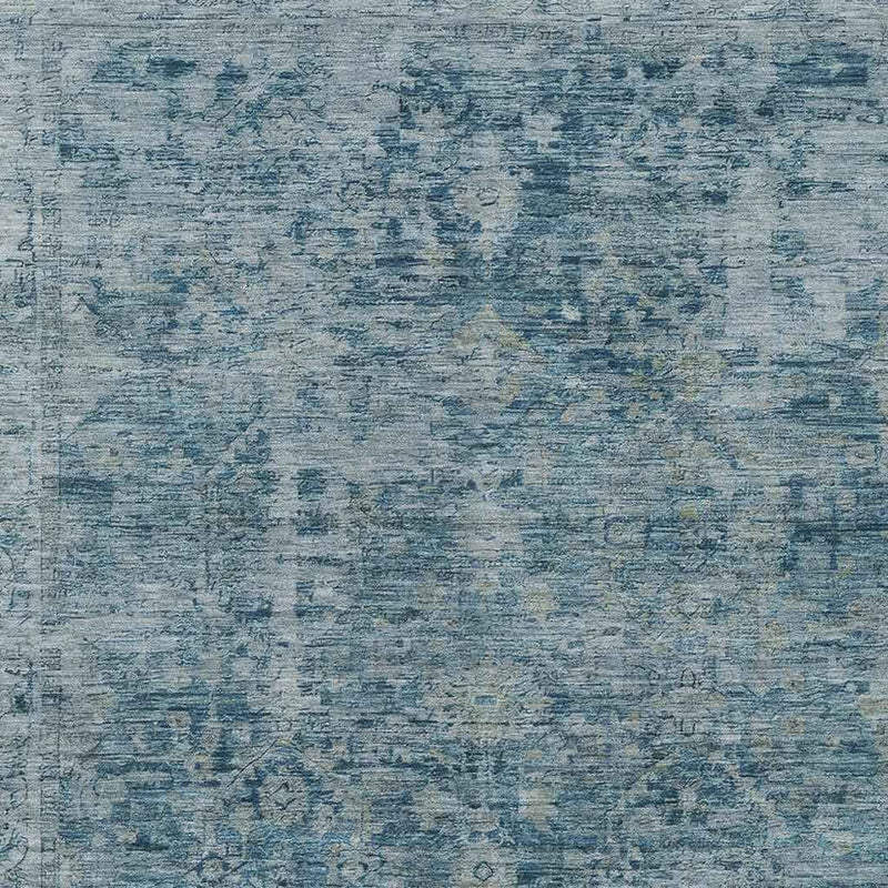 9' X 12' Blue And Gray Abstract Washable Indoor Outdoor Area Rug