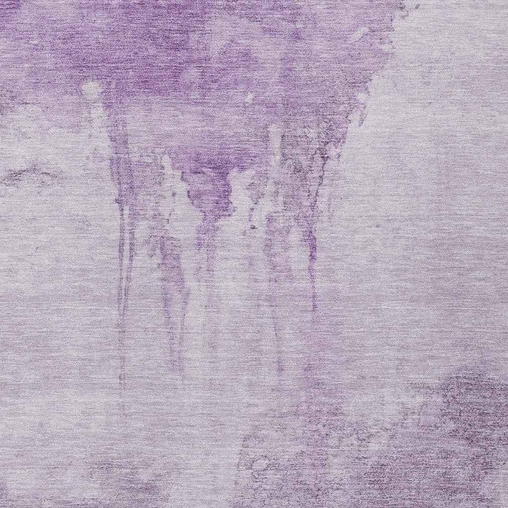 3' X 5' Lavender And Lilac Abstract Washable Indoor Outdoor Area Rug