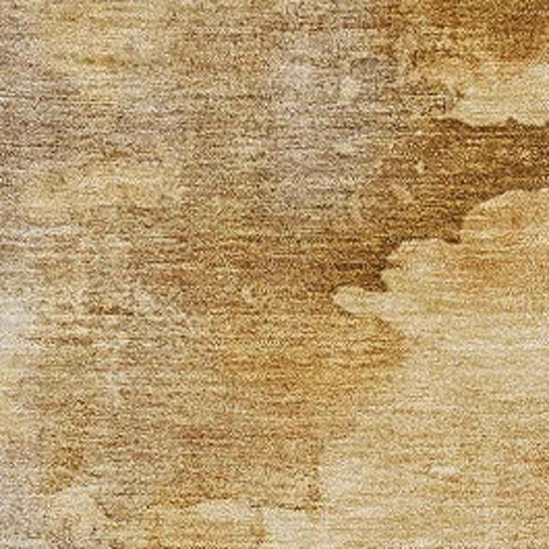 9' X 12' Gold And Beige Abstract Washable Indoor Outdoor Area Rug
