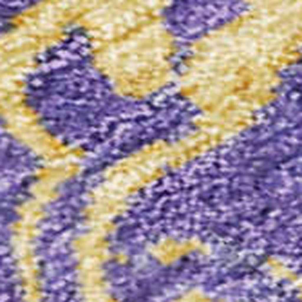 8' X 10' Purple And Gold Floral Washable Indoor Outdoor Area Rug