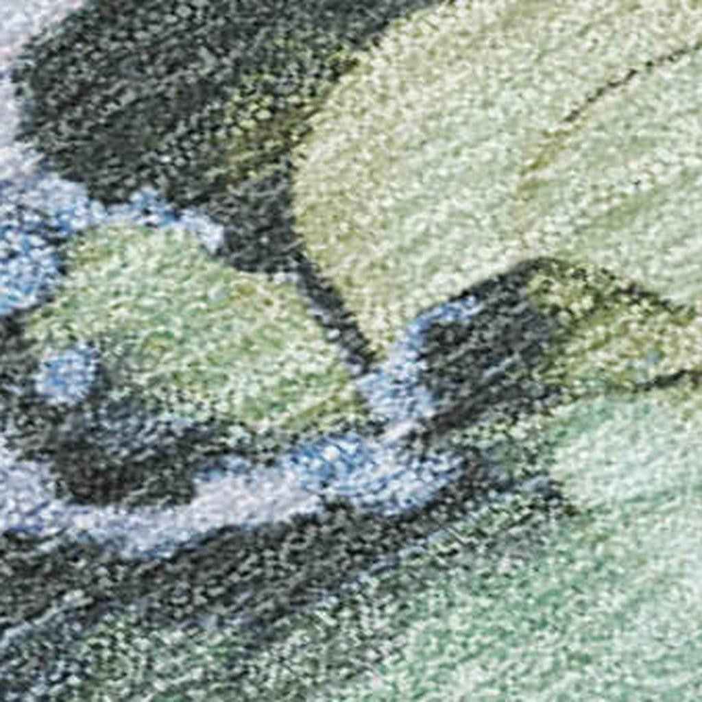 10' X 14' Artichoke Green And Lavender Abstract Washable Indoor Outdoor Area Rug