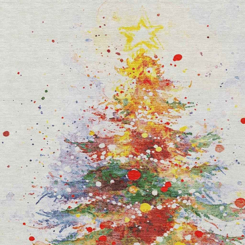 3' X 5' Ivory Green Purple Yellow And Blush Abstract Washable Indoor Outdoor Area Rug