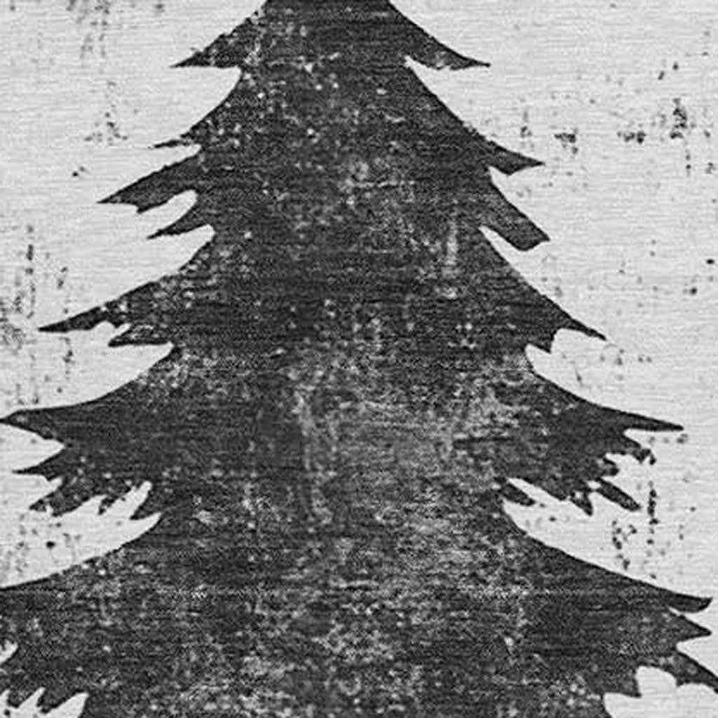 8' Gray And Silver Round Botanical Leaves Washable Indoor Outdoor Area Rug