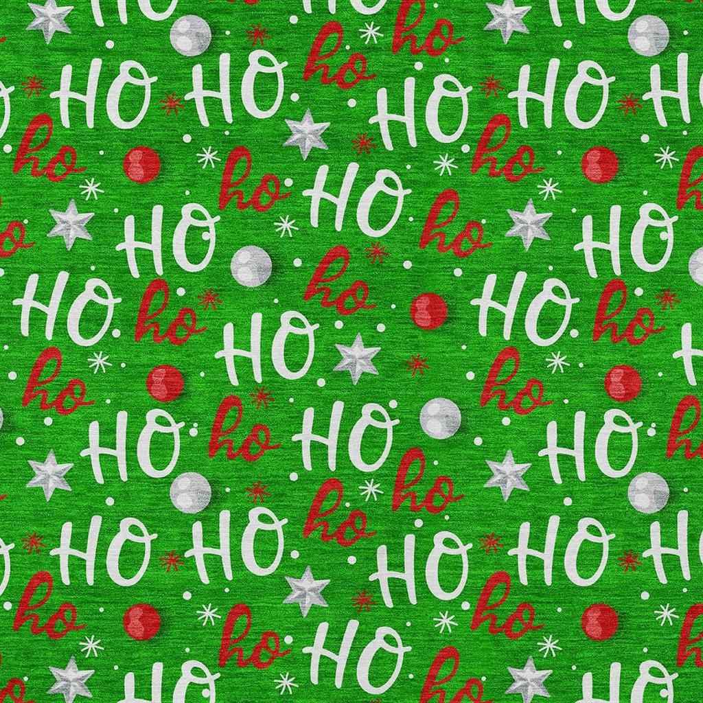 8' X 10' Green White And Red Polka Dot Washable Indoor Outdoor Area Rug