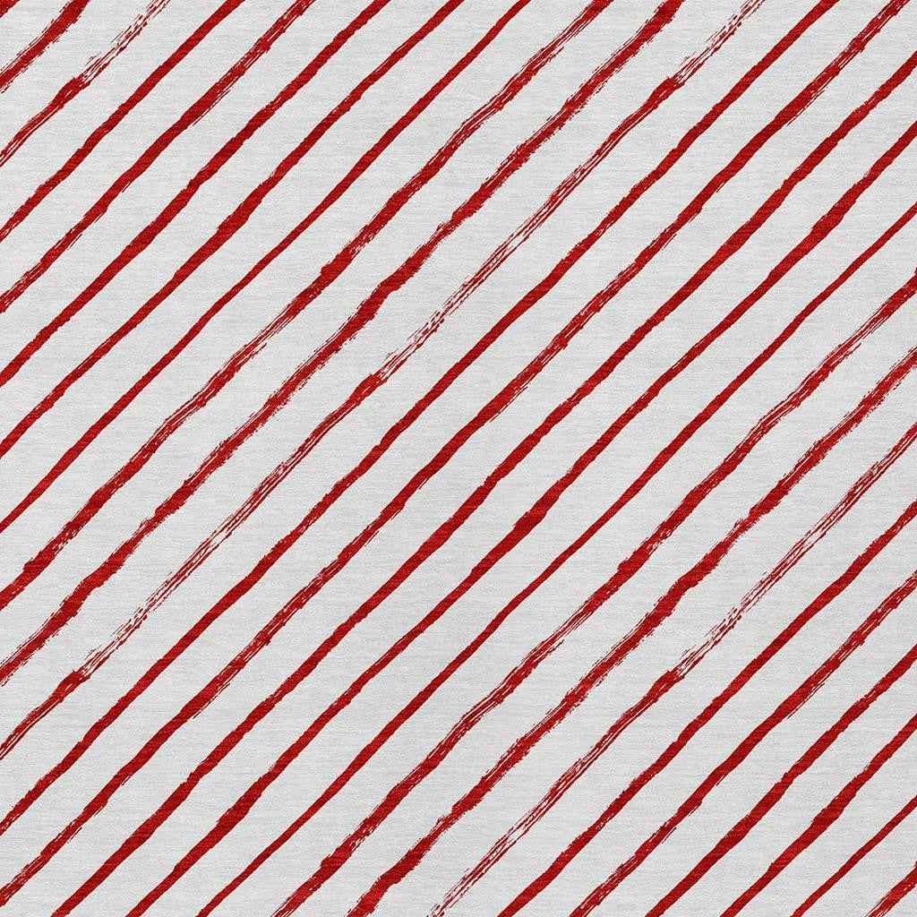 10' X 14' Red And White Striped Washable Indoor Outdoor Area Rug