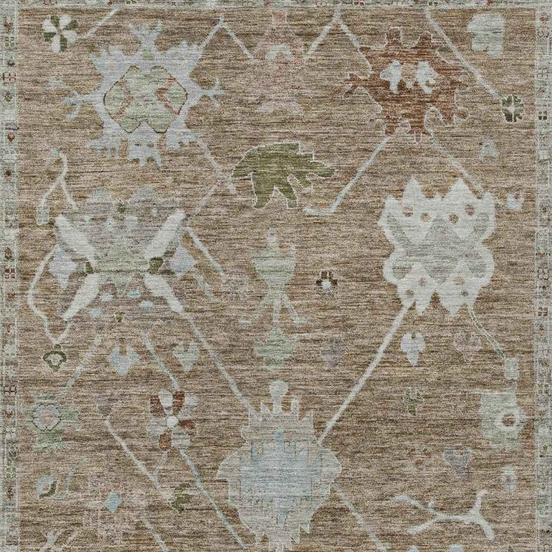 8' X 10' Brown And Gray Tribal Washable Indoor Outdoor Area Rug