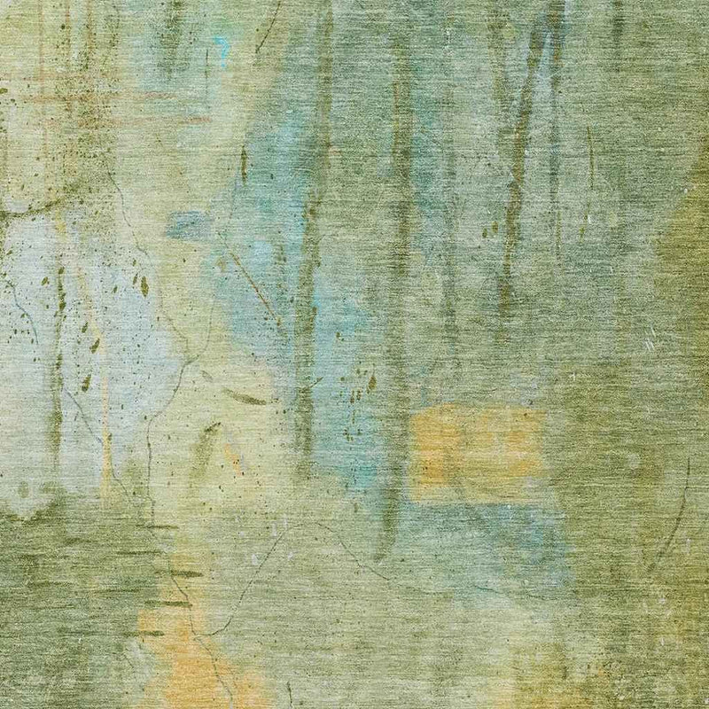 8' X 10' Sage And Gold Abstract Washable Indoor Outdoor Area Rug