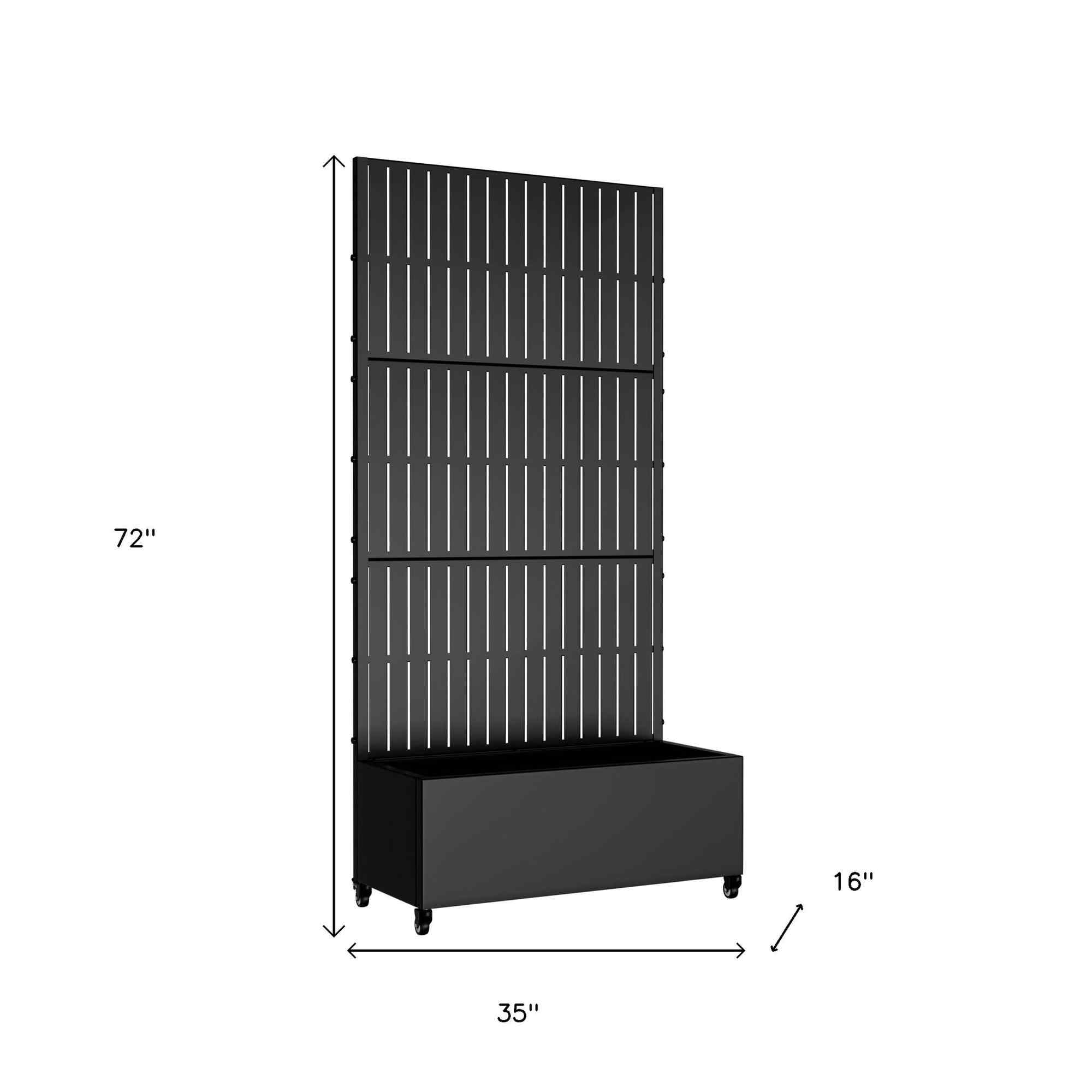 72" X 35" Black Metal Rectangular Planter Box - Sports & Outdoor